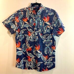 MOLOKAI  SURF CO Sz M Hawaiian Style 100% Cotton Short Sleeve Button Up Shirt